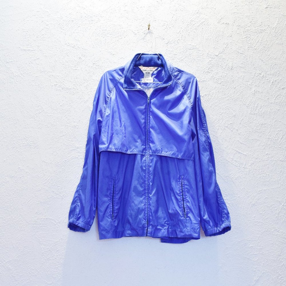 MCGREGOR COMPETITOR'S CLUB Vintage Blue Zip Packable Windbreaker Jacket | Size L
